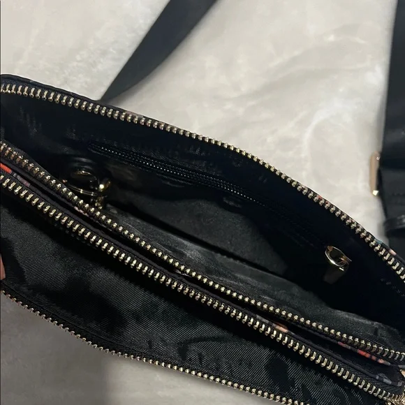 Black Crossbody Bag with Orange & Gray Cat Print - Picture 3 of 4